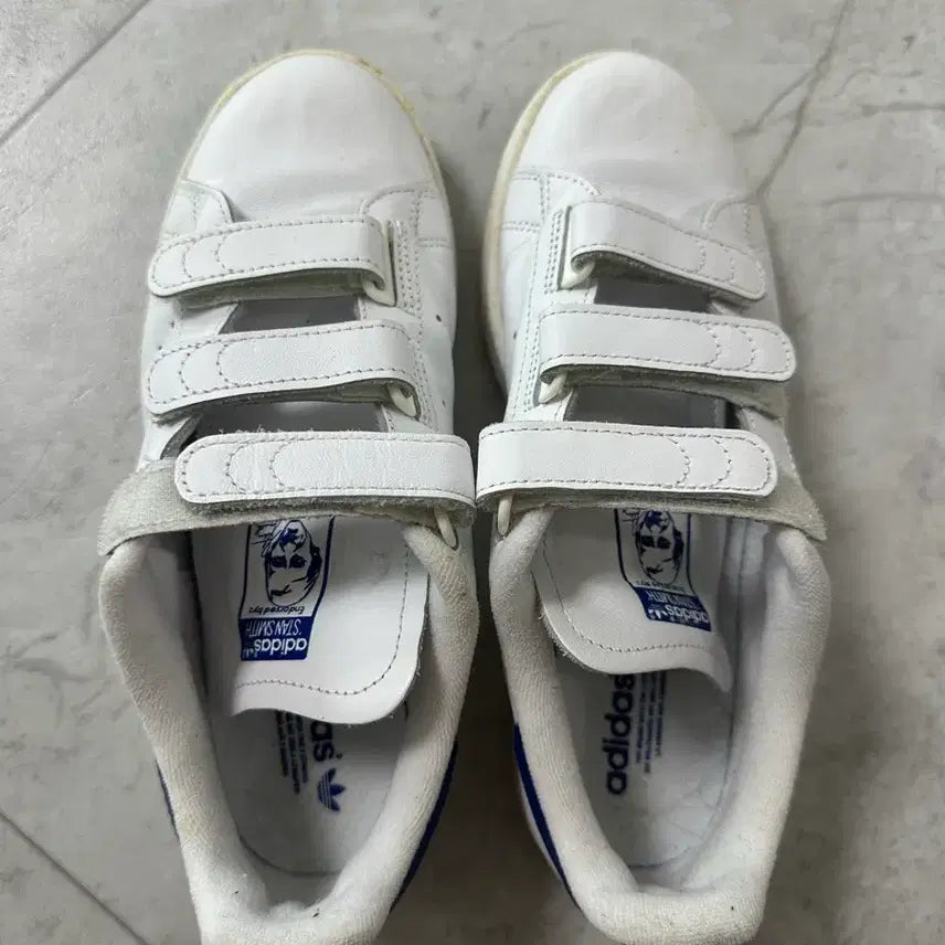 [BUNJANG] Adidas Stan Smith Velcro White Sneakers / 아디다스 스탠스미스 벨크로 흰색