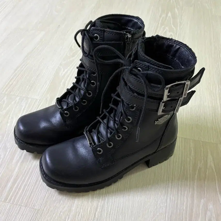 [BUNJANG] Harley-Davidson Layton Double Buckle Leather Boots (235) / 할리데이비슨 레이턴 더블 버클 가죽 부츠 235