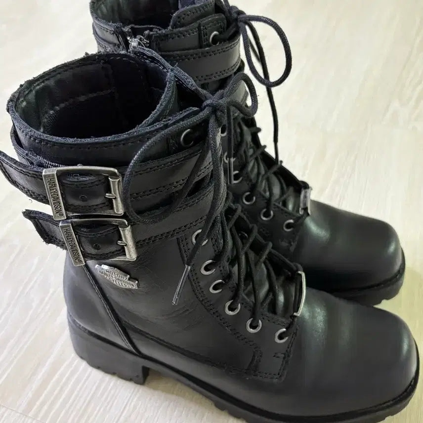 [BUNJANG] Harley-Davidson Layton Double Buckle Leather Boots (235) / 할리데이비슨 레이턴 더블 버클 가죽 부츠 235