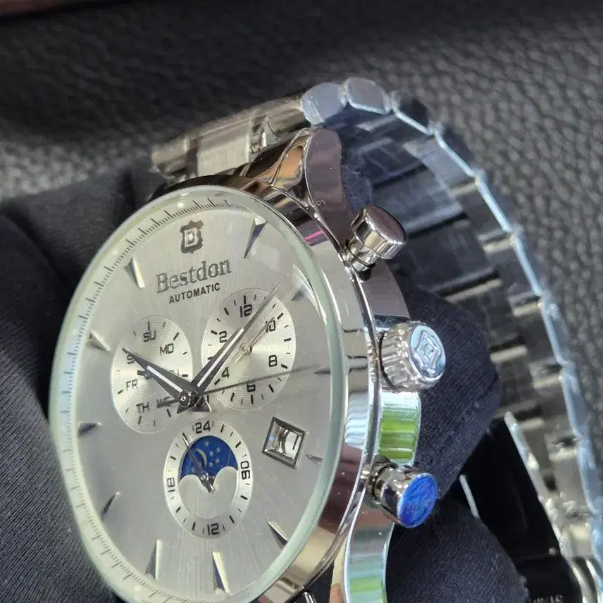 [BUNJANG] Bestdon Automatic Moonphase Watch Silver BD7116G-B03 / 베스트돈 자동 시계 문페이즈 실버 새상품