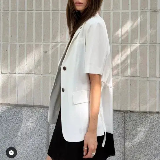 [BUNJANG] Lookast Emma Short Sleeve Jacket White / 25최신상 룩캐스트 엠마 반팔자켓 (1회착)