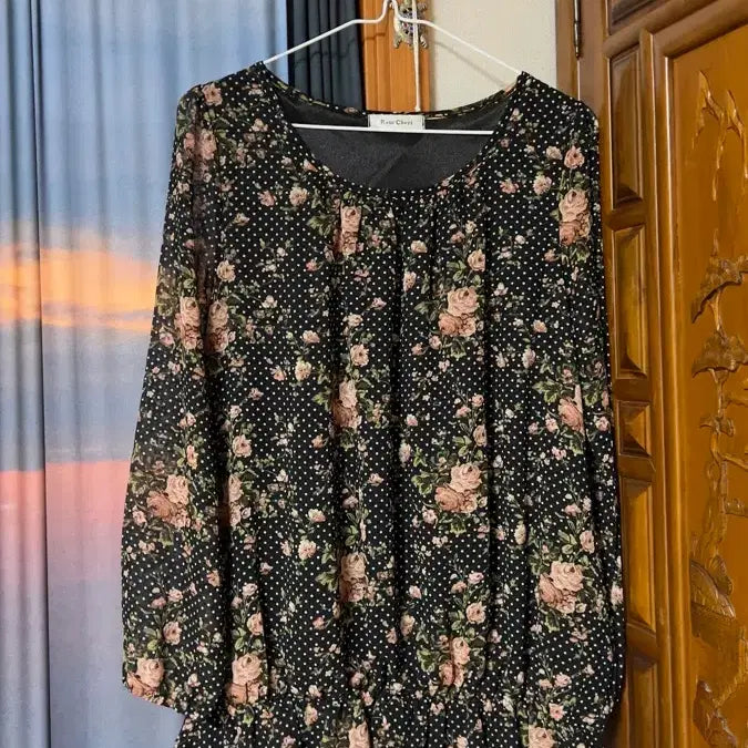 [BUNJANG] Floral Dot Long Sleeve Inner T-Shirt / 레이어드 롱슬리브 이너