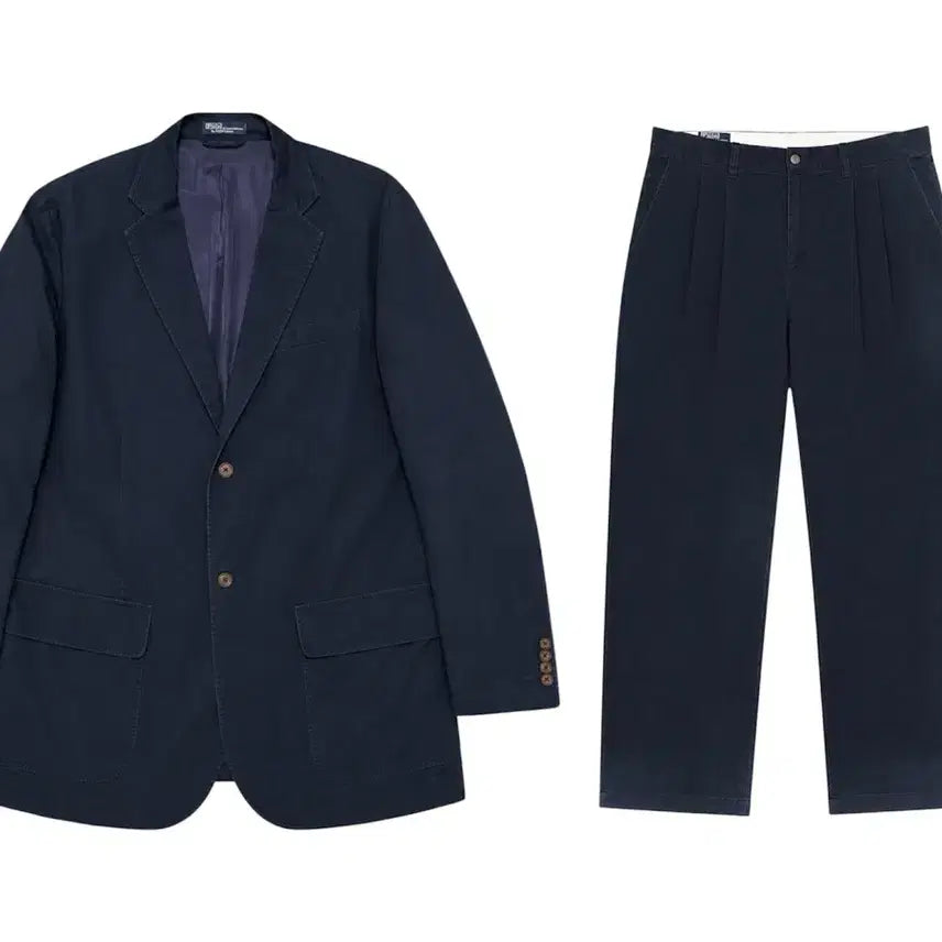 [BUNJANG] Polo Ralph Lauren Navy Blazer Jacket &amp; Chino Pants Set / 폴로 네이비 셋업 블레이저 자켓 치노팬츠