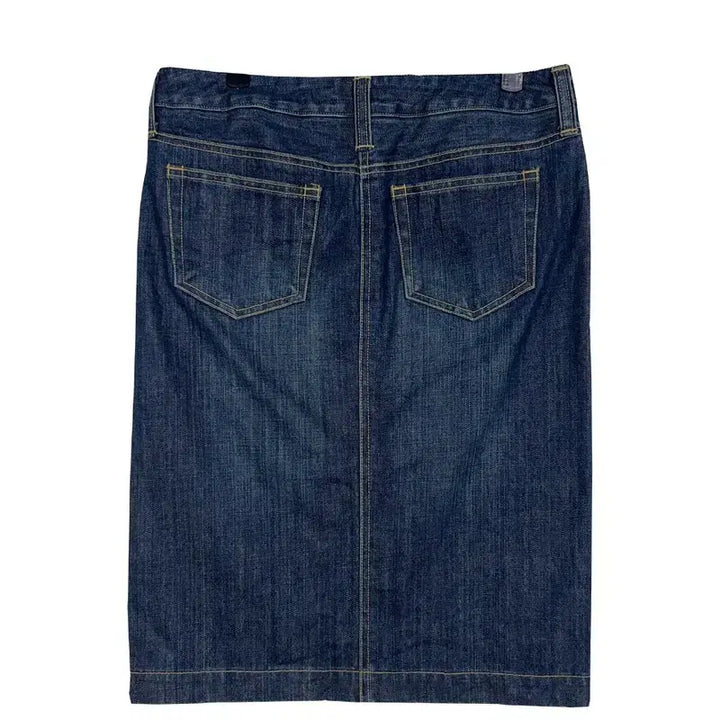 [BUNJANG] Vintage Washed Denim Slit Mini Skirt / 빈티지 워싱 데님 슬릿 미니 스커트[M] 코튼 100%