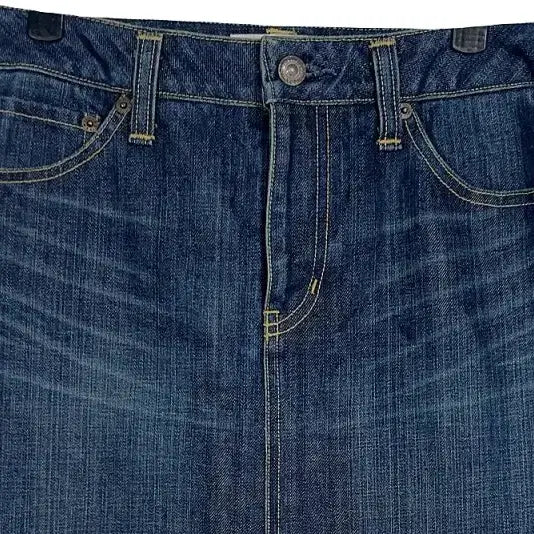 [BUNJANG] Vintage Washed Denim Slit Mini Skirt / 빈티지 워싱 데님 슬릿 미니 스커트[M] 코튼 100%