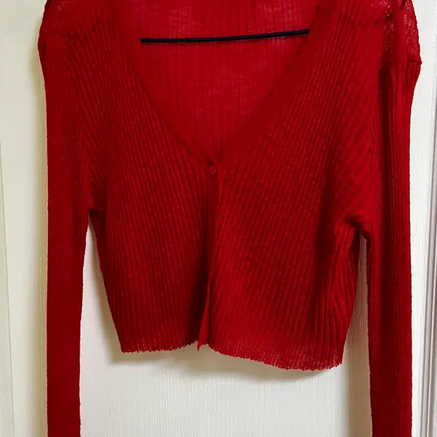[BUNJANG] TWEE Red Summer Cardigan / 트위 TWEE 레드 여름가디건