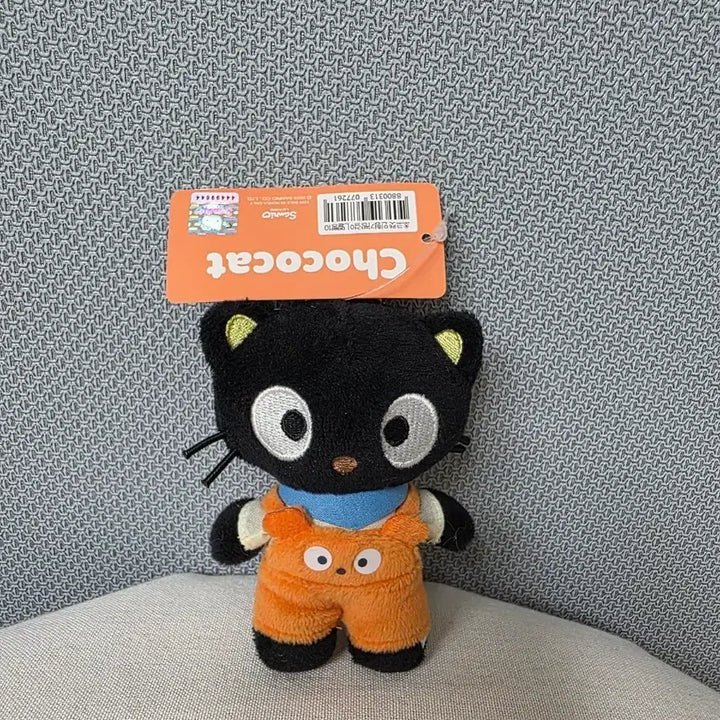 [BUNJANG] Sanrio Chococat Overalls Doll Keychain (10cm) - New / 정품)산리오 초코캣 멜빵 인형 키링 10cm 새상품