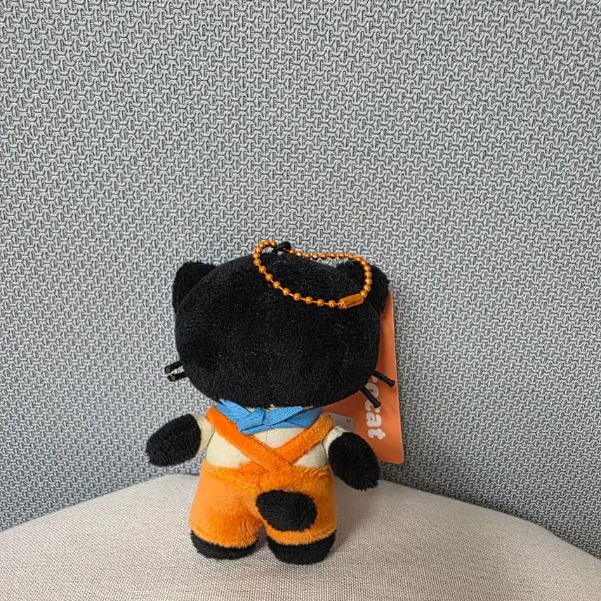 [BUNJANG] Sanrio Chococat Overalls Doll Keychain (10cm) - New / 정품)산리오 초코캣 멜빵 인형 키링 10cm 새상품