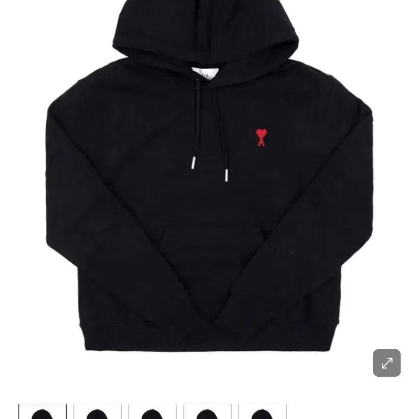 [BUNJANG] AMI Black Hoodie (Size S) / 아미 블랙 후드티 새상품