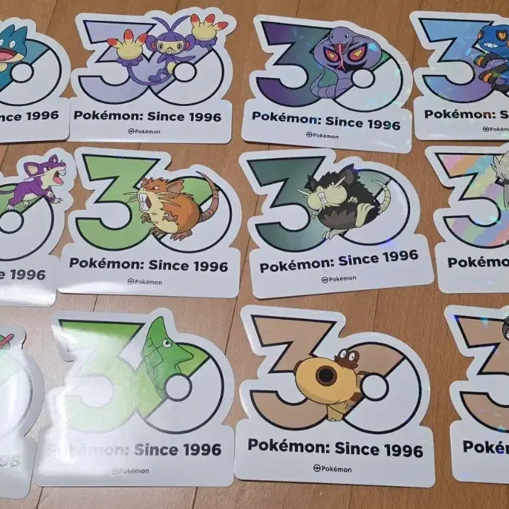[BUNJANG] Pokemon 30th Anniversary Stickers - Assorted Characters / 30주년 포켓몬 스티커 먹고자 에이팜 삐딱구티 꼬렛 캐터피 아보크트리미앙