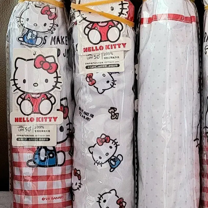 [BUNJANG] Sanrio Hello Kitty 3-Section Folding Umbrella / 산리오 정품 헬로키티 3단 접이식 우산/우산 겸용3종(미개봉새상품)