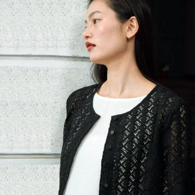 [BUNJANG] YUERE Lace Cardigan Black / 유에르(YUERE) 레이스가디건 44-55 새상품
