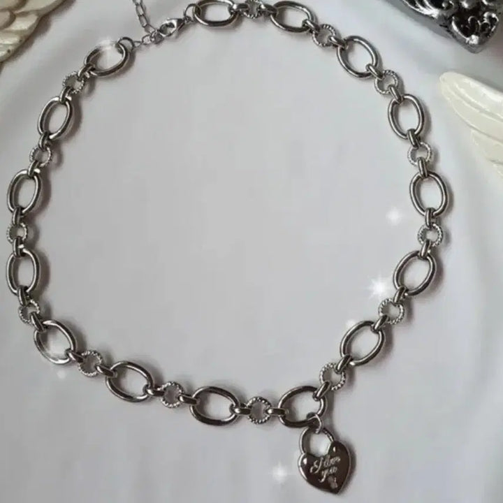 [BUNJANG] Heart Lock Choker Necklace / (카리나 착용)Heart Lock Choker 체인 초커 목걸이
