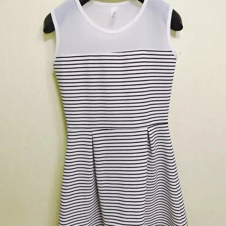 [BUNJANG] Sheer Stripe Mini Dress / 섹시 청순 시스루 스트라이프 원피스