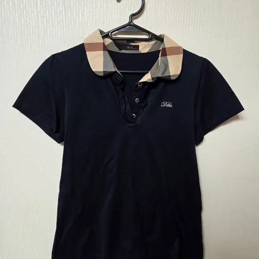 [BUNJANG] Daks Check Collar Short Sleeve Polo Shirt / 닥스 체크 카라 반팔 카라티 165