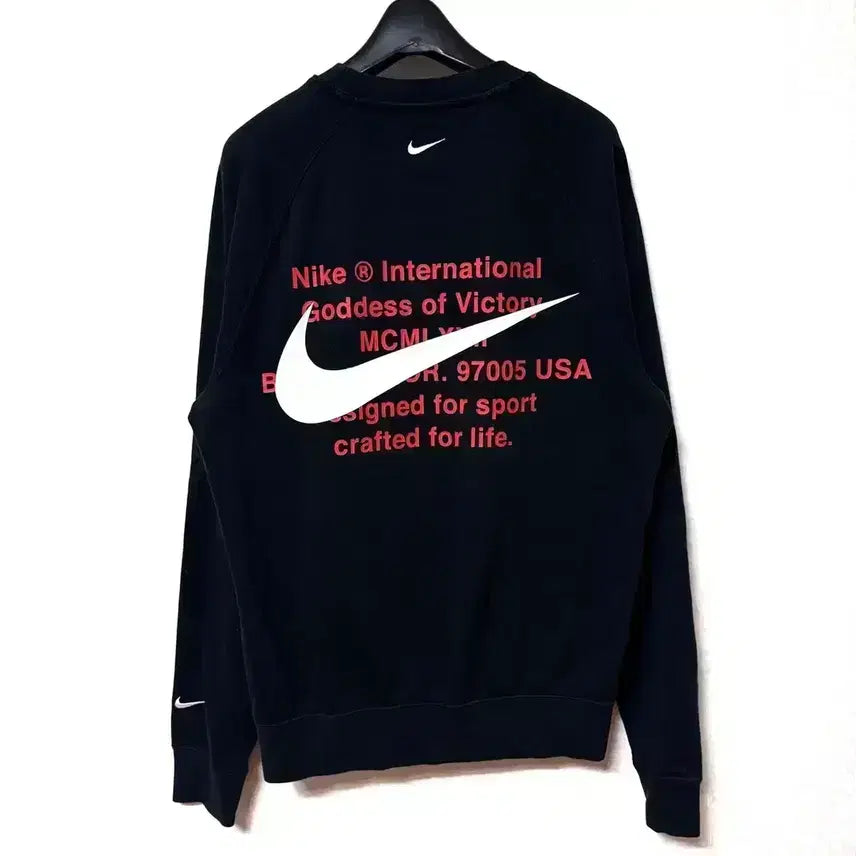 [BUNJANG] Nike Double Swoosh Long Sleeve Sweatshirt Black / [S,90]나이키 더블스우시 맨투맨 긴팔티 블랙