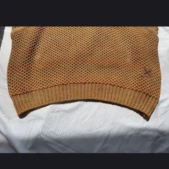 [BUNJANG] Setter Natural Mesh Knit Vest L Orange / [새상품] 세터 네츄럴 메쉬 니트 베스트 L 오렌지 메시 브이넥 조끼