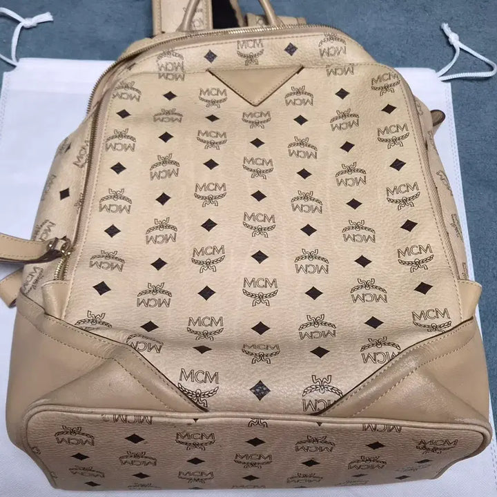 [BUNJANG] MCM Visetos Backpack Medium Beige / mcm백팩