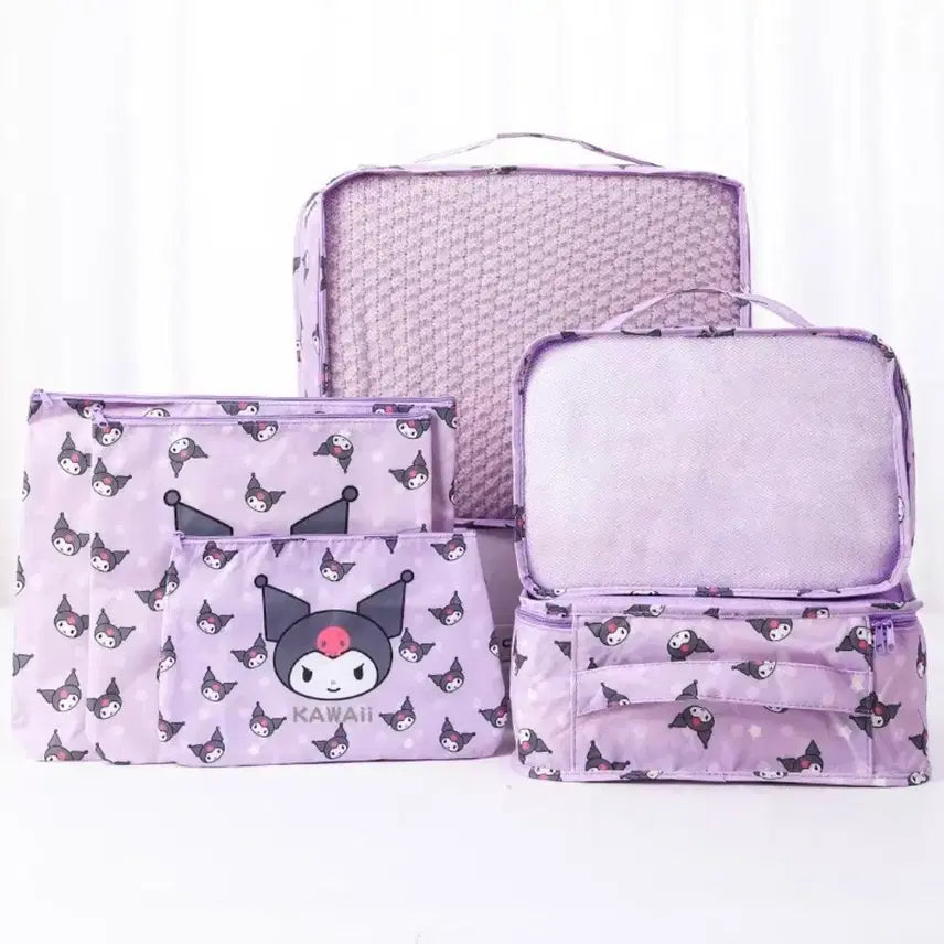[BUNJANG] Kuromi 6-Piece Pouch Set / 쿠로미 파우치 6종세트