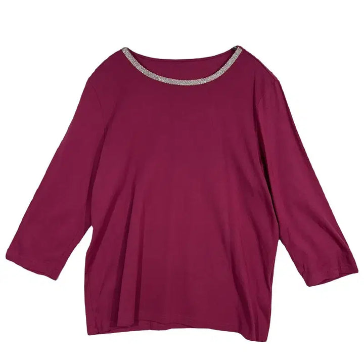 [BUNJANG] NOA Purple Cotton Long Sleeve Loose Fit T-Shirt [L] / NOA 와인 루즈핏 퍼플 긴팔 티 [L] 코튼 100%