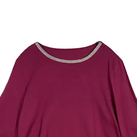 [BUNJANG] NOA Purple Cotton Long Sleeve Loose Fit T-Shirt [L] / NOA 와인 루즈핏 퍼플 긴팔 티 [L] 코튼 100%