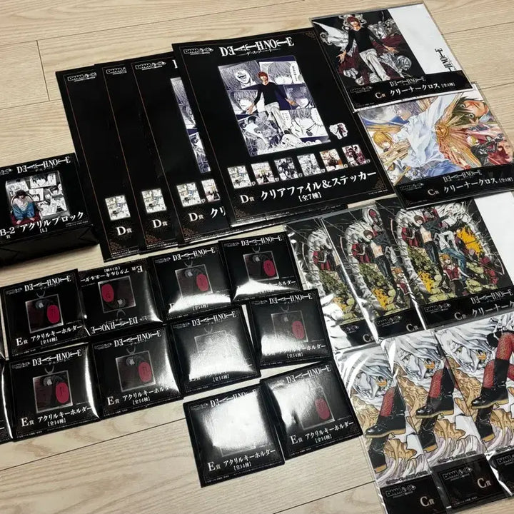 [BUNJANG] Death Note Acrylic Block, Keychain, Clear File, Cross Set (Sealed) / 데스노트 아크릴 블록/키홀더/클리어파일/크로스 세트 미개봉