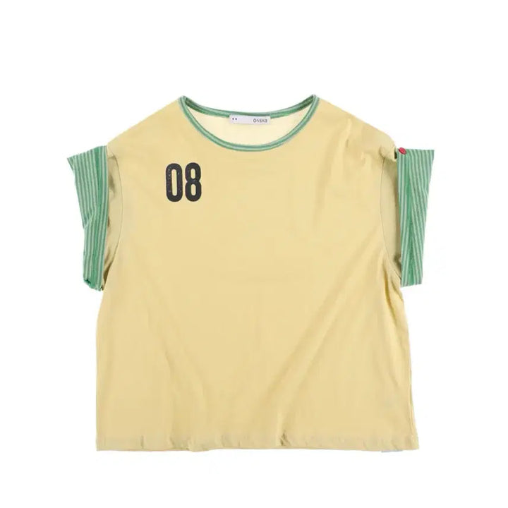 [BUNJANG] Onesca Button Double Sleeve T-Shirt Yellow / 온스카 버튼 더블 슬리브 티 옐로우