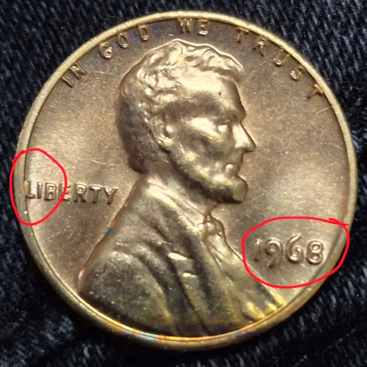 [BUNJANG] 1968 Lincoln Cent, Die Error (Uncirculated) / 링컨 1968년P 센트 L자 붙음 날자 더블다이. 주조에러(완전미사용)