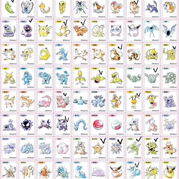 [BUNJANG] Pokemon 30th Anniversary Artwork Sealed 23 Types Sticker Set / [23종] 포켓몬띠부씰 30주년 아트워크 미개봉