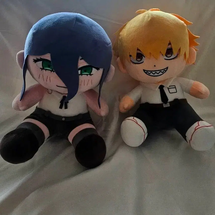 [BUNJANG] Chainsaw Man Denji &amp; Reze Plush Set / [택부착 신상품]체인소맨 덴지 레제 인형 2종 세트