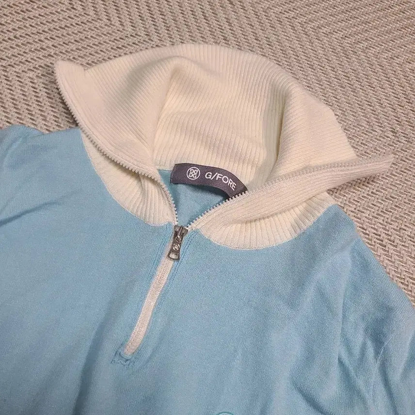 [BUNJANG] G/Fore Blue/Ivory Half-Zip Knit Size 90 / 90) 지포어 G/Fore 블루/아이보리 하프집업 니트