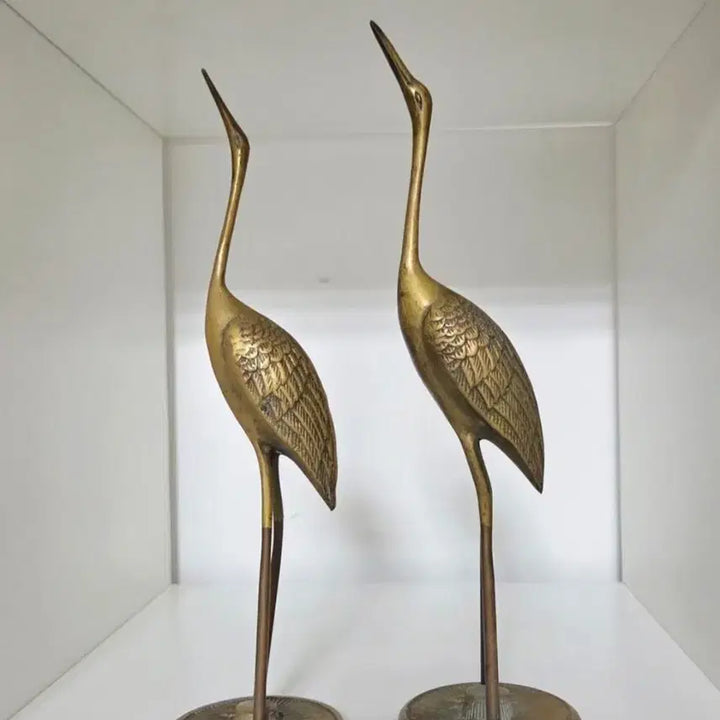[BUNJANG] Pair of Brass Crane Statues / 장식용 두루미 황동