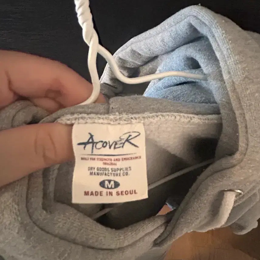 [BUNJANG] Accover Grey Hoodie Size M / 어커버 후드티 그레이 m사이즈