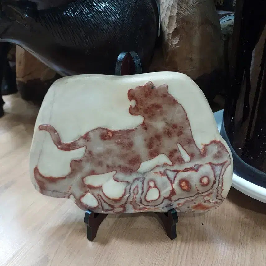 [BUNJANG] Tiger Engraved Stone Ornament / 호랑이 문양 돌 장식품