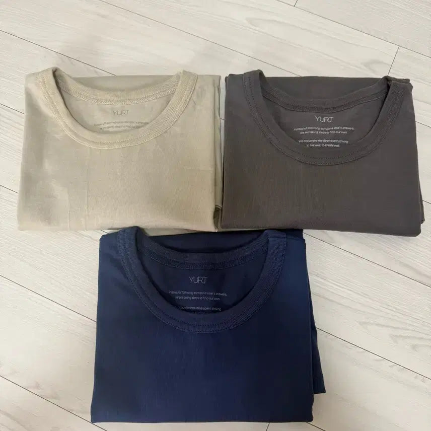 [BUNJANG] YURT Cozy Cotton Tee 3-Pack / 유르트 cozy cotton tee 코지코튼 반팔티 3종