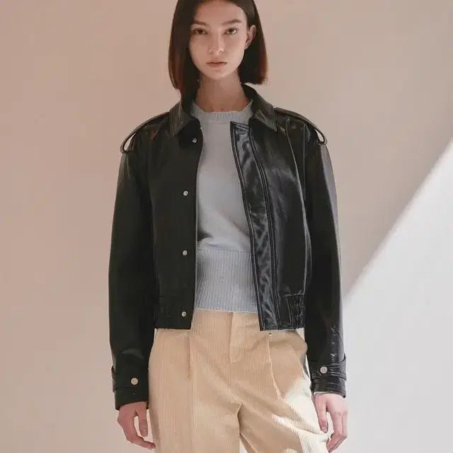 [BUNJANG] AvieMoi Lambskin Leather Jacket / 아비에무아 램스킨 가죽 자켓