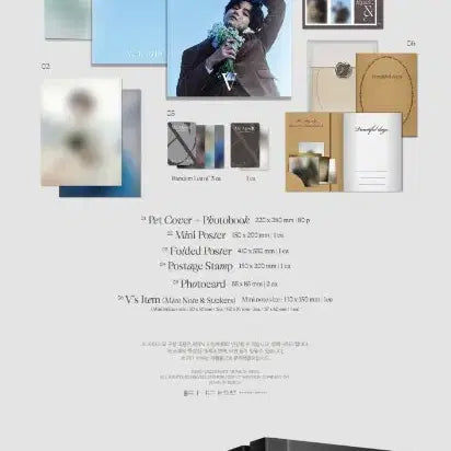 [BUNJANG] Vogue Korea V Cover + Esquire BTS Cover + V Photobook Set / 방탄소년단 뷔 Me myself 포트폴리오 외 화보집 일괄