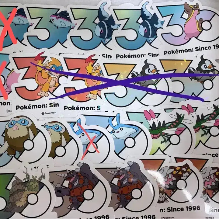 [BUNJANG] Pokemon 30th Anniversary Logo Sticker (3 Pieces) / [원가양도]3p 포켓몬 30주년 로고스티커 4세대