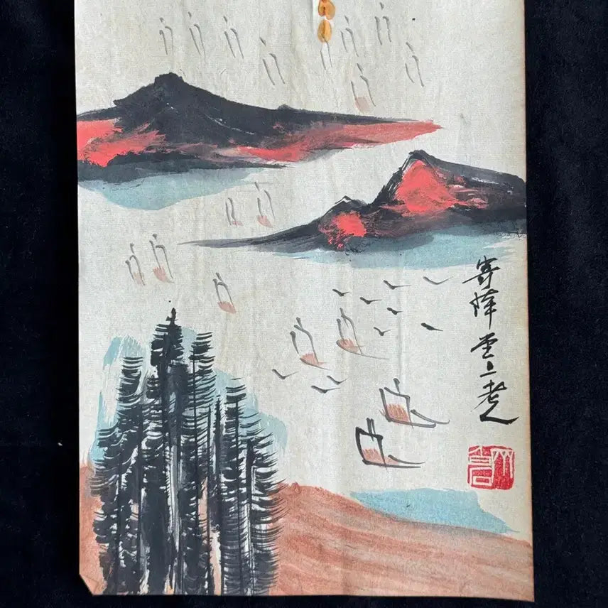 [BUNJANG] Qi Baishi Landscape Ink Wash Painting / 제백석 치바이스 육필 산수 수묵화 (14) 골동품 고미술품 고화 그림
