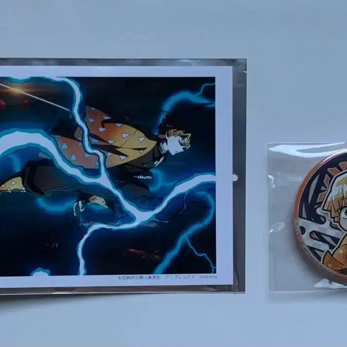 [BUNJANG] Demon Slayer Ufotable Zenitsu Bromide, Photocard, Petitft, Can Badge Bundle Set / 귀멸의 칼날 유포테이블 젠이츠 브로마이드 포토카드 쁘띠프타 캔뱃지