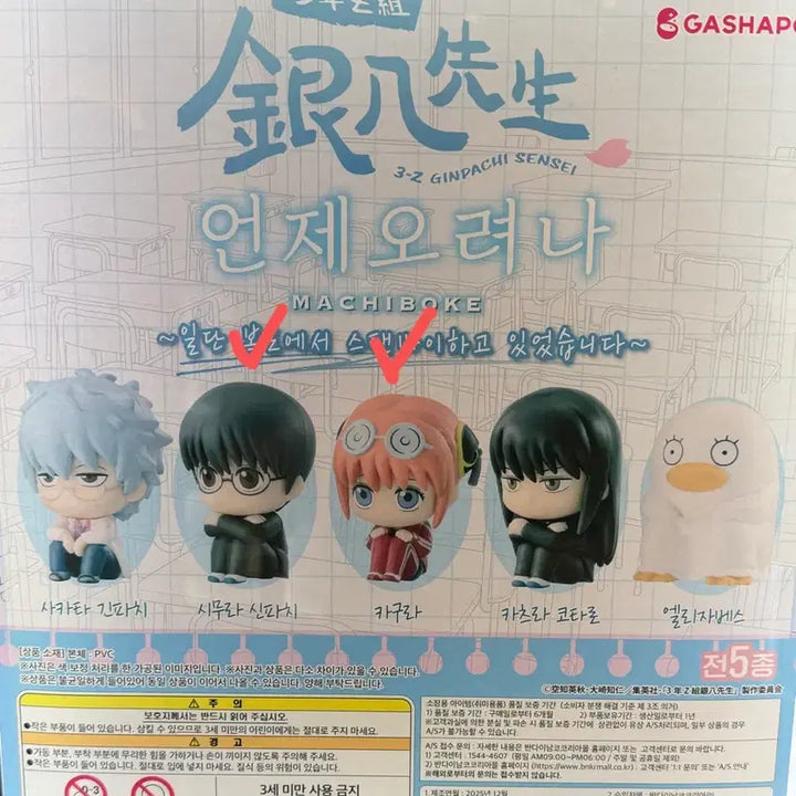 [BUNJANG] Gintama 3Z Machiboke Gachapon Kagura &amp; Shinpachi / 은혼 삼젯 마치보케 가챠 카구라 + 신파치