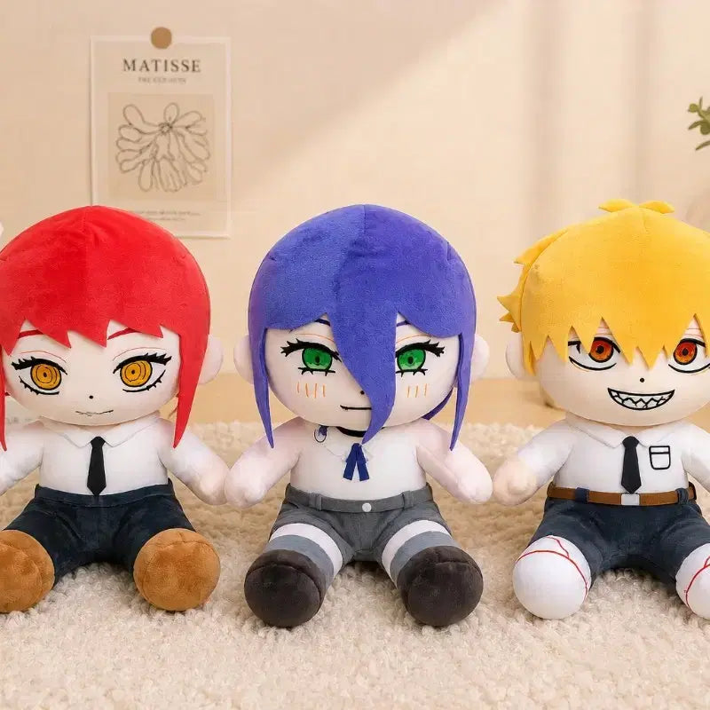 [BUNJANG] Chainsaw Man Rize, Denji, Makima Medium Plush Set / 체인소맨 레제, 덴지, 마키마 중형 봉제인형 3종 세트 일괄