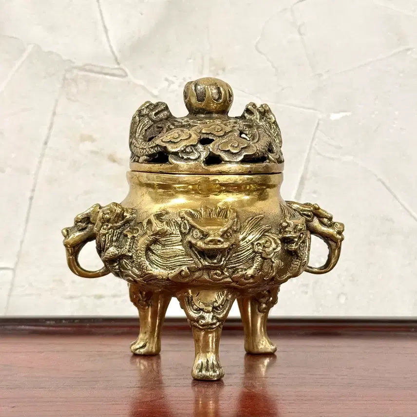 [BUNJANG] Bronze Dragon Incense Burner - Buddhist Supplies, Cafe &amp; Shop Interior Prop / 용향로 동향로 삼족향로 불교용품 카페 샵 인테리어 소품 장식용품
