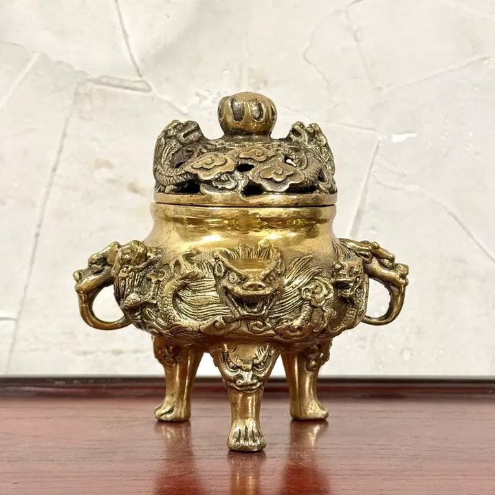 [BUNJANG] Bronze Dragon Incense Burner - Buddhist Supplies, Cafe &amp; Shop Interior Prop / 용향로 동향로 삼족향로 불교용품 카페 샵 인테리어 소품 장식용품