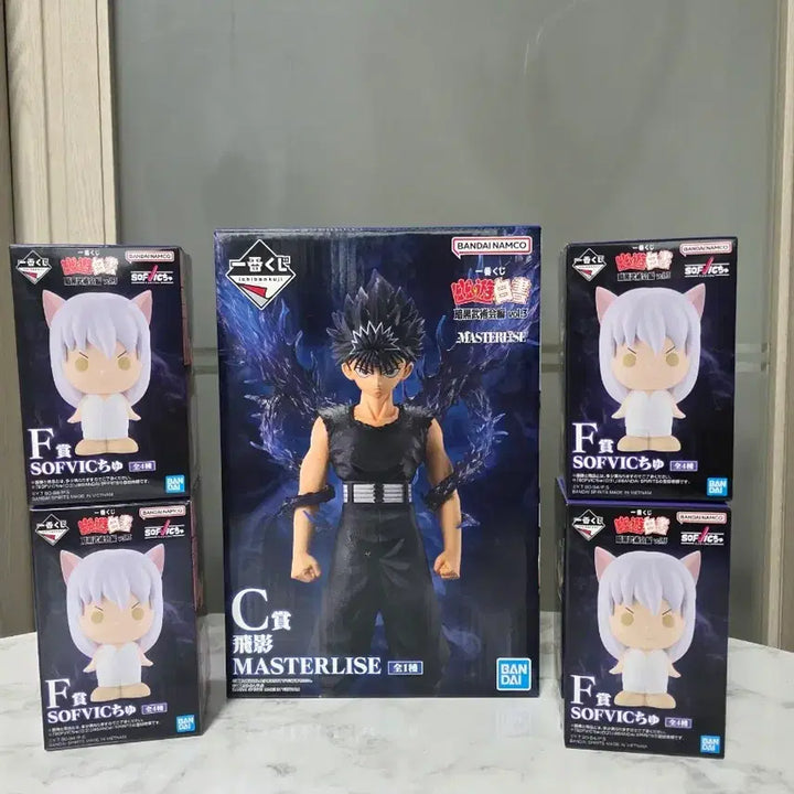 [BUNJANG] YuYu Hakusho Masterise Figure C &amp; F Set (4 Pieces) / (미개봉)유유백서 제일복권 마스터라이즈 피규어 C상  + F상 4개 세트