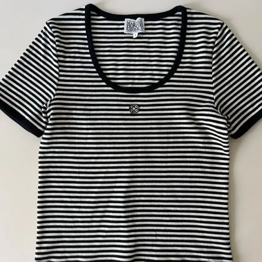 [BUNJANG] Marithe Francois Girbaud Striped Short-Sleeve Knit / (새상품) 마리떼 반팔 줄무늬 니트