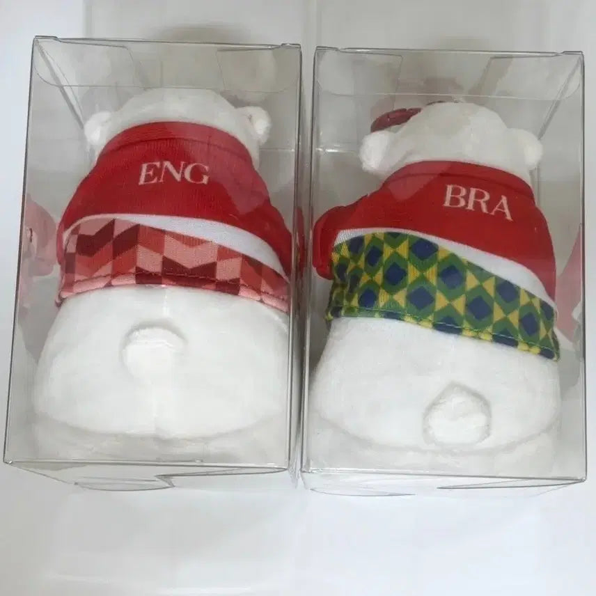[BUNJANG] Megabox Polar Bear Doll Keychain Bundle Set (England, Brazil) / 일괄) 메가박스 월드컵 코카콜라 폴라베어 인형 키링 잉글랜드 브라질