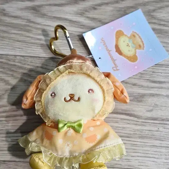 [BUNJANG] Sanrio Sweet Train Pompompurin Raincoat Doll Charm / 산리오 스위트레인 레인코트 우비 폼폼푸린 인형 키링