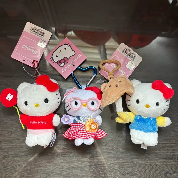 [BUNJANG] Sanrio Hello Kitty Balloon Plush Keychain Bundle Set / 일괄) 산리오 헬로키티 안경 풍선 인형 키링