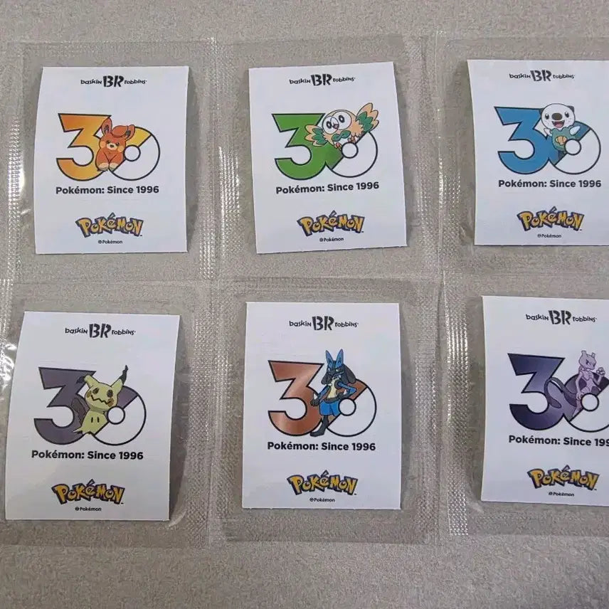[BUNJANG] Baskin Robbins Pokémon 30th Anniversary Stickers Bundle Set / 포켓몬 띠부씰 / 베라 /베스킨